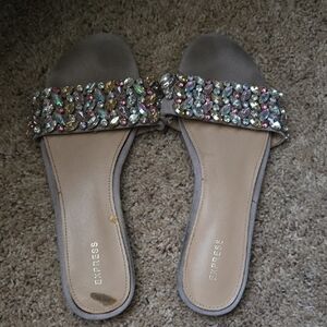 Express Women's Jewel-Embellished Sandals SZ 8